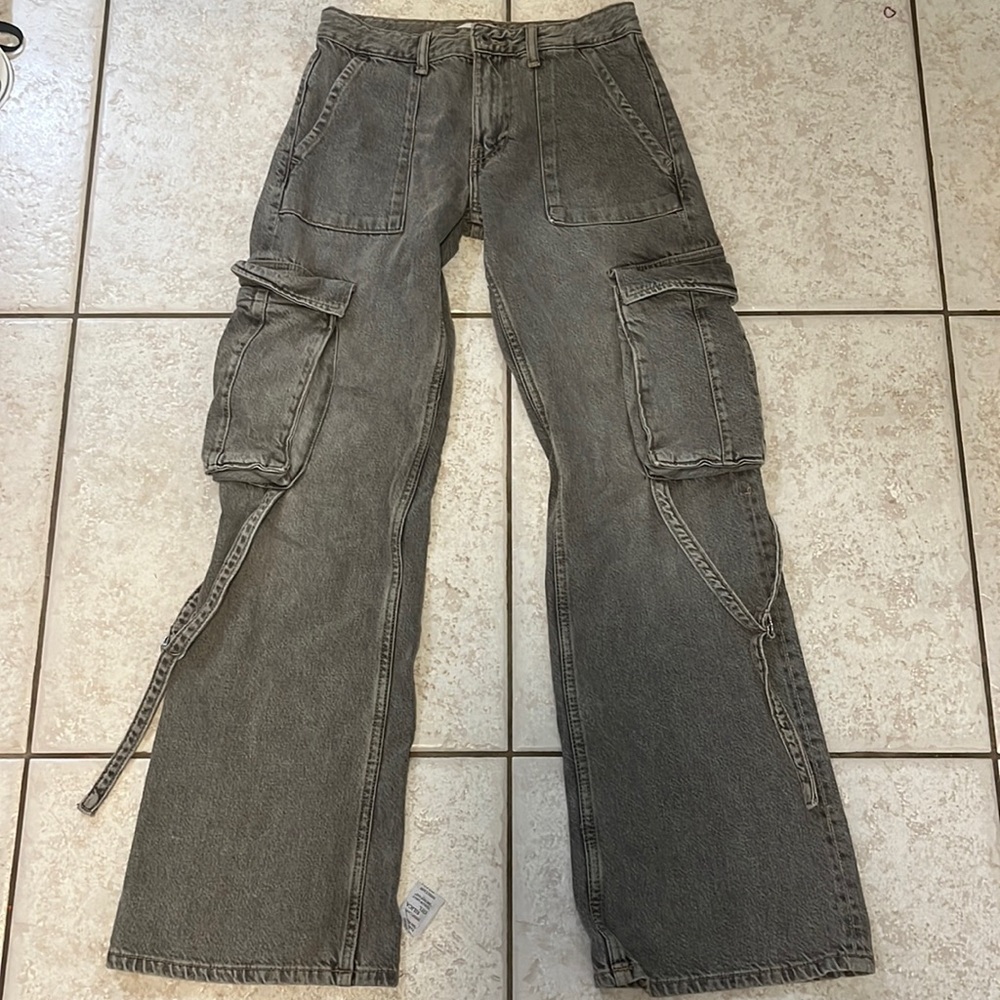 low rise cargo zara jeans